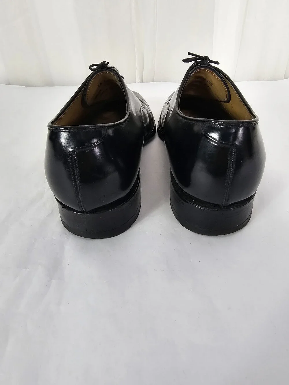 Johnston & Murphy Hyde Park II Black Leather Cap Toe Oxfords Dress Shoes 7.5 E/C